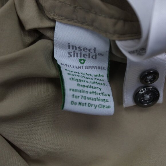Exofficio Insect Shield Shirt Mens 2XL XXL Tan Vented Snap Button Long Sleeve - Picture 11 of 14